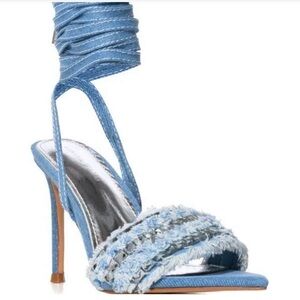 AKIRA Blue and Silver Heels